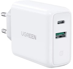 Сетевое зарядное устройство Ugreen CD170 36W USB + Type-C Charger (White)