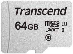 Картка пам'ятi Transcend microSDXC 300S 64GB UHS-I U1 no ad