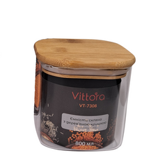 Емкость Vittora стеклянная с деревянной крышкой 800 мл