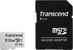 карта памяти Transcend microSDXC 300S 512GB UHS-I U3 + ad