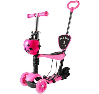 Дитячий 3-х колісний самокат Scooter 5 в 1 FYS-2864 Pink