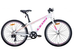 Велосипед 24" Leon JUNIOR 2021 (бело-малиновый с оранжевым)