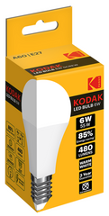 Лампа Kodak A60 E27 8W 220V Тепл.Біл. 3000K Мат. н/Дим.