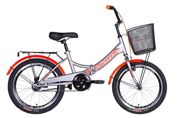 Велосипед 20" Formula SMART с корзиной 2021 (серый с оранжевым (м))